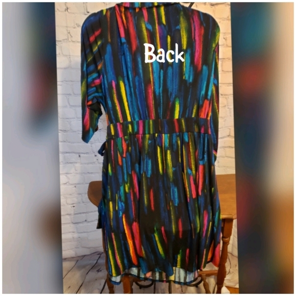 Lane Bryant Multi Competed Wrap Dress - Picture 2 of 6